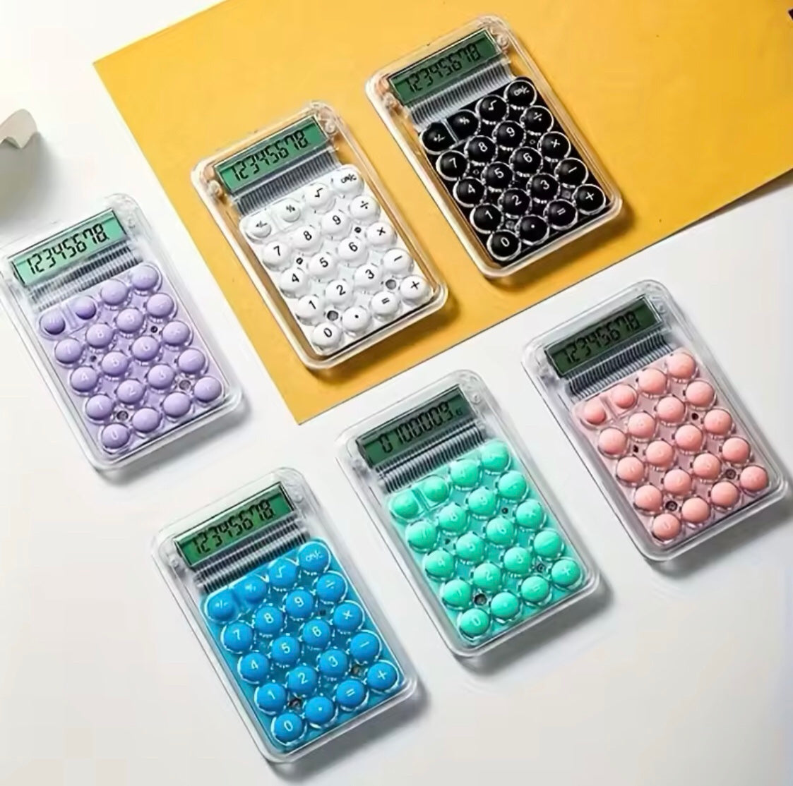 Transparent Electronic Calculator, Mini Pocket LCD Display Calculator, 8 Digit Large Display Big Buttons Calculator Transparent Electronic Calculator, Mini Pocket LCD Display Calculator, 8 Digit Large Display Big Buttons Calculator
